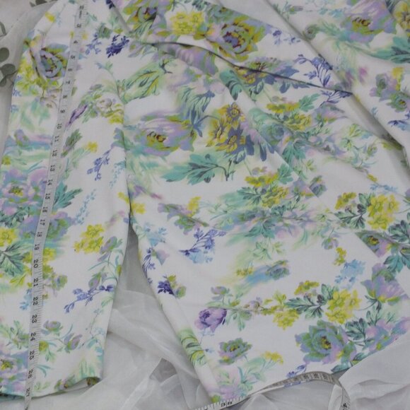 ASOS Women's Pastel Floral Oversized White Blazer Coat Jacket Plus Size 14 - Picture 9 of 12